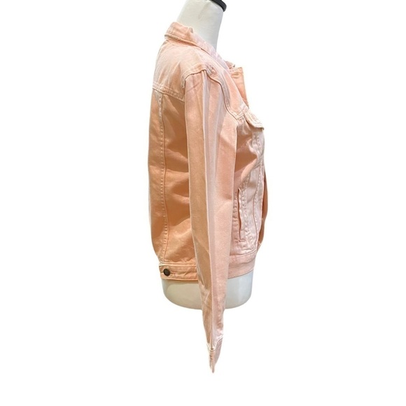 Neon Blonde NWT Women’s Size XS Pink Denim Jacket Pastel “Dreamer” Distressed - Picture 5 of 12